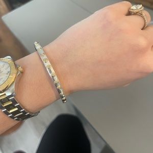 Sterling and 14k diamond bracelet